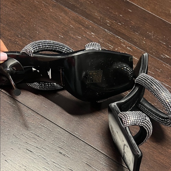 Alexander Wang Black Sandals with Rhinestone Straps - Picture 4 of 5